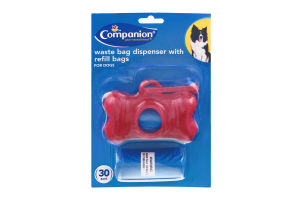 Companion Dog Waste Bag Dispenser with Refill Bags - 30 Bag CT
