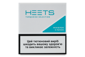 Виріб тютюновмісний для електричного нагрівання з фільтром Heets Turquoise selection 100шт
