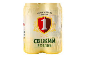 Пиво 4х500мл 4.2% светлое фильтрованное пастеризованное Свежий разлив Перша приватна броварня м/у