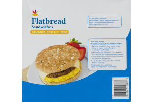 Ahold Flatbread Sandwiches Sausage, Egg & Cheese - 4 CT