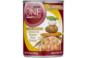 Purina ONE Smartblend Classic Ground Dog Food Chicken & Brown Rice Entree
