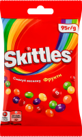 Драже жувальні у різнокольоровій цукровій оболонці Фрукти Skittles м/у 95г