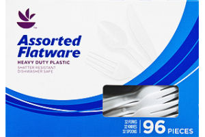 Ahold Heavy Duty Plastic Assorted Flatware - 96 CT