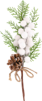 Прикраса декоративна Гілка з білою Гаультерією27см