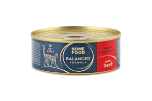 Корм д/дорослих котів Balanced Formula Паштет з яловичиною 85г ж/б Home Food