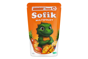 Напій соковий безалкогольний негазований зі смаком манго Multifruit Sofik д/п 200мл