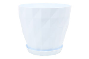 Вазон д/квітів Кристал 1,85л біло-сірий з підставкою Серінова