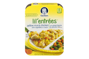 Gerber Lil' Entrees Yellow Rice & Chicken with Vegetlabes in Sauce with Green Beans & Carrots