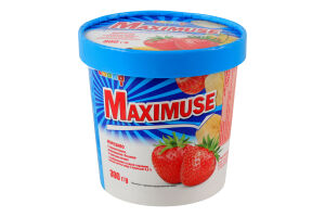Морозиво 9.9% зі смаком банана наповнювачем Полуниця та крихтами печива Maximuse Laska ст 300г