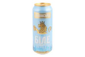 Пиво спеціальне 480мл 4.8% світле пастеризоване Лев Біле Пшеничне Львівське з/б
