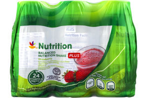 Ahold Nutrition Balanced Nutrition Shake PLUS Strawberry - 6 CT