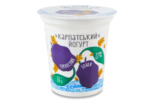 Йогурт 2.2% десертный с наполнителем Чернослив-злаки Карпатский Галичина ст 260г