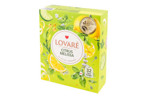 Бленд чая травяного и зеленого байхового мелкого с ароматом лимона Citrus Melissa Lovare к/у 32х1.5г