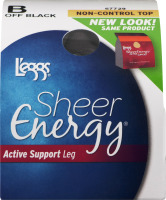 L'eggs Sheer Energy Active Support Leg Non-Control Top B Off Black