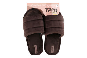 Капці відкриті домашні жіночі плюшеві з прошивкою Twins Home Style №1959 36-40