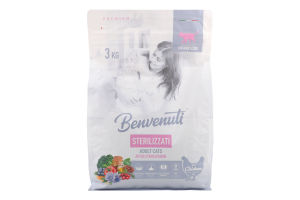 Корм д/стерилізованих котів Sterilizzati сухий 3кг Benvenuti