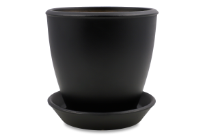Горщик чорний матовий кераміка 11*10*0,6см Духм'яна піч