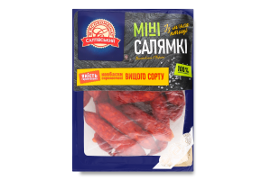 Ковбаски-міні Салямкі з м'яса птиці с/к в/г 200г газ/уп Салтівський МК