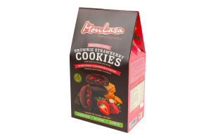 Печенье натуральное крафтовое с клубничной начинкой без глютена и добавленного сахара Брауни MonLasa к/у 120г