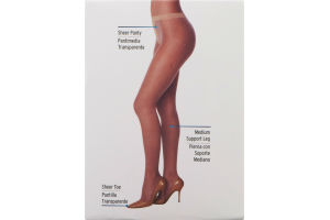 L'eggs Sheer Energy Medium Support Leg Pantyhose Q Sheer Panty Suntan - 2 CT