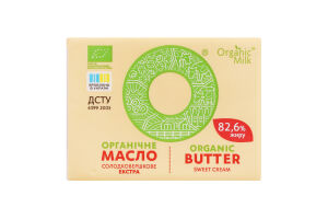 Масло 82.6% сладкосливочное органическое Экстра Organic Milk м/у 180г