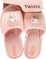 Капці відкриті домашні жіночі Twins №7134 36-37 пудровий