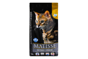 Корм сухой полноценный для взрослых кастрированных котов Matisse Farmina м/у 1.5кг