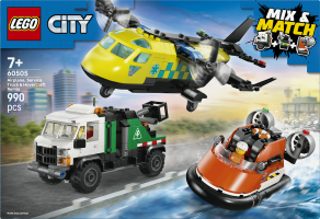 Конструктор для детей от 7лет №60505 Airplane, Service Truck&Hovercraft remix City Lego 990эл
