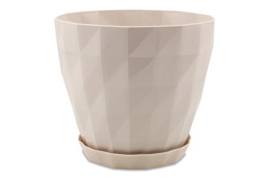 Вазон д/квітів Кристал 1,15л бежевий з підставкою Серінова