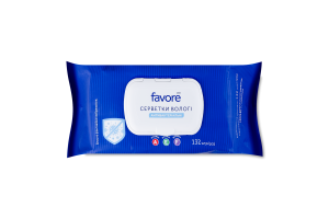 Серветки вологі Favore класичні з антибакт ефектом