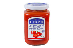 Сок прямого отжима с солью томатный Ніжин с/б 300г