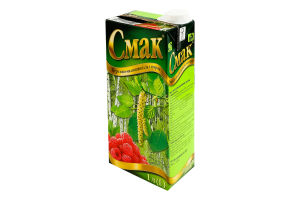 Сок стерилизованный с сахаром березово-малиновый Смак т/п 1л