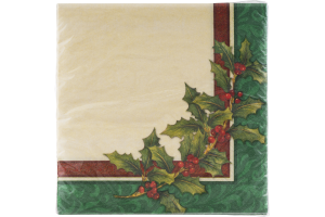 Smart Living Holiday Festive Greenery Napkins 9 4/5 in x 9 3/4 in - 16 CT