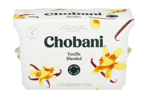 Chobani Greek Yogurt Vanilla Blended - 4 PK
