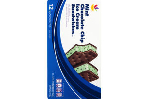 Ahold Mint Chocolate Chip Ice Cream Sandwiches - 12 CT