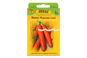 Насіння Морква Королева осені дражоване на стрічці 5м 2г Седос