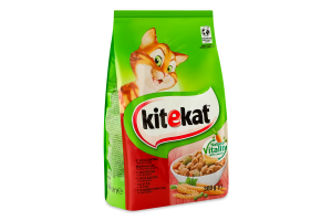 Корм сухой полнорационный для взрослых котов С говядиной и овощами KiteKat м/у 300г
