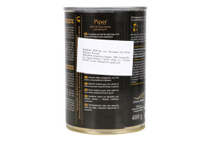 Корм д/собак з курячими серцями та шпинатом 400г ж/б Пайпер