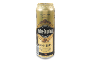 Пиво 0.568л 5.2% світле фільтроване пастеризоване Rinktinis Premium Lager Volfas Engelman з/б