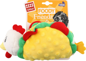 Іграшка д/собак Фуді Френдс Курячий Тако текстиль/плюш з пищалкою 26см ГіГві