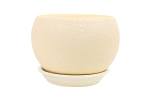 Горщик д/квітів Куля шовк 1,4л бежевий 12,5см Оріана