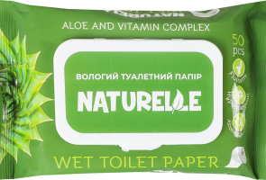 Бумага туалетная влажная алоэ и комплекс витаминов Naturelle 50шт