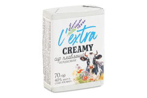 Сир плавлений Вершковий 40% L`extra, 70г, ящик 24шт