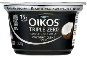 Dannon Oikos Triple Zero Blended Greek Nonfat Yogurt Coconut Creme