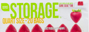 Smart Sense Storage Bags Quart Size - 20 CT