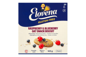 Галеты овсяные без глютена Raspberry&Blueberry Elovena к/у 162г