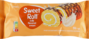 Рулет бісквітний з кремом зі смаком молока SWEET ROLL ТМ PREMIA