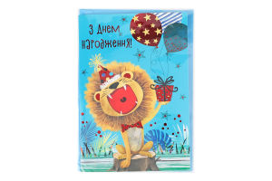 Листівка Happy.com POP-UP 3D Лев з конвертом