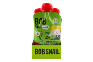 Пюре фруктово-ягодное для детей от 6мес гомогенизированное Яблоко-груша-черная смородина Baby Bob Snail д/п 90г