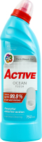 Засіб для чищення унітазу з ароматом океану Ocean fresh Active 750мл